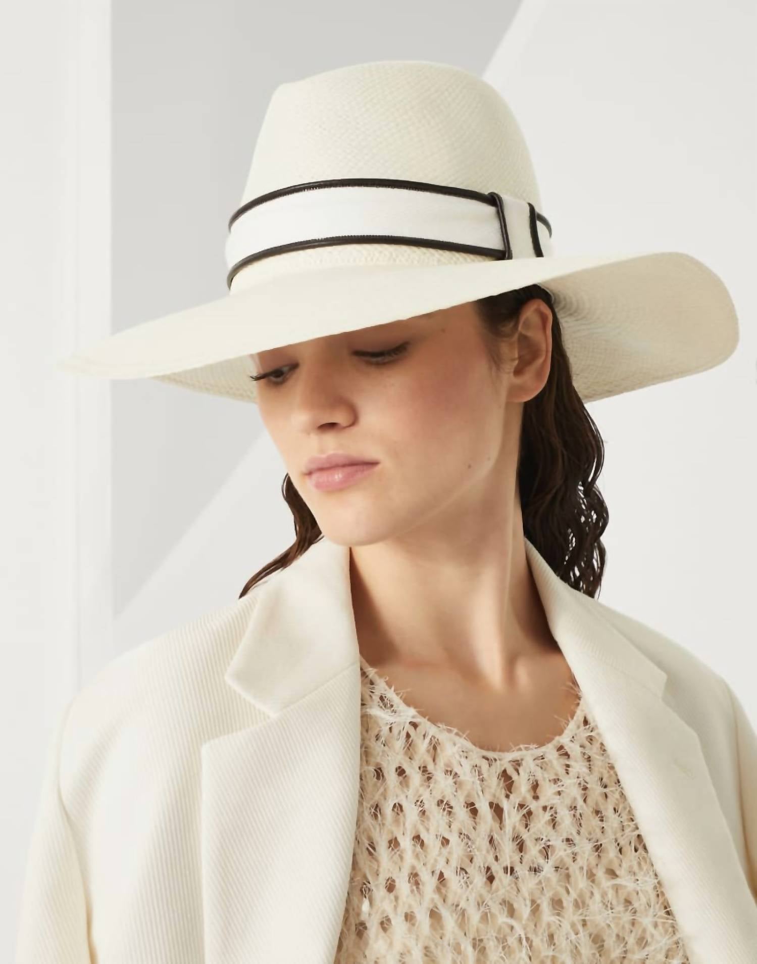Brunello Cucinelli - Women's Panama Hat With Gros Grain Ribbon
