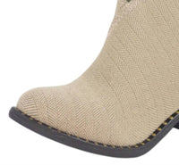 CHARLESTON SHOE CO. Women's Barcelona Herringbone Bootie in tan - women's shoe - alternate view