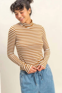 Bluivy - Striped Turtle Neck Sweater