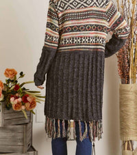 Adora - Maya Fringe Hem Aztec Cardigan
