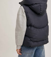 Bluivy - ZIPPER DOWN PUFFER HOODED VEST