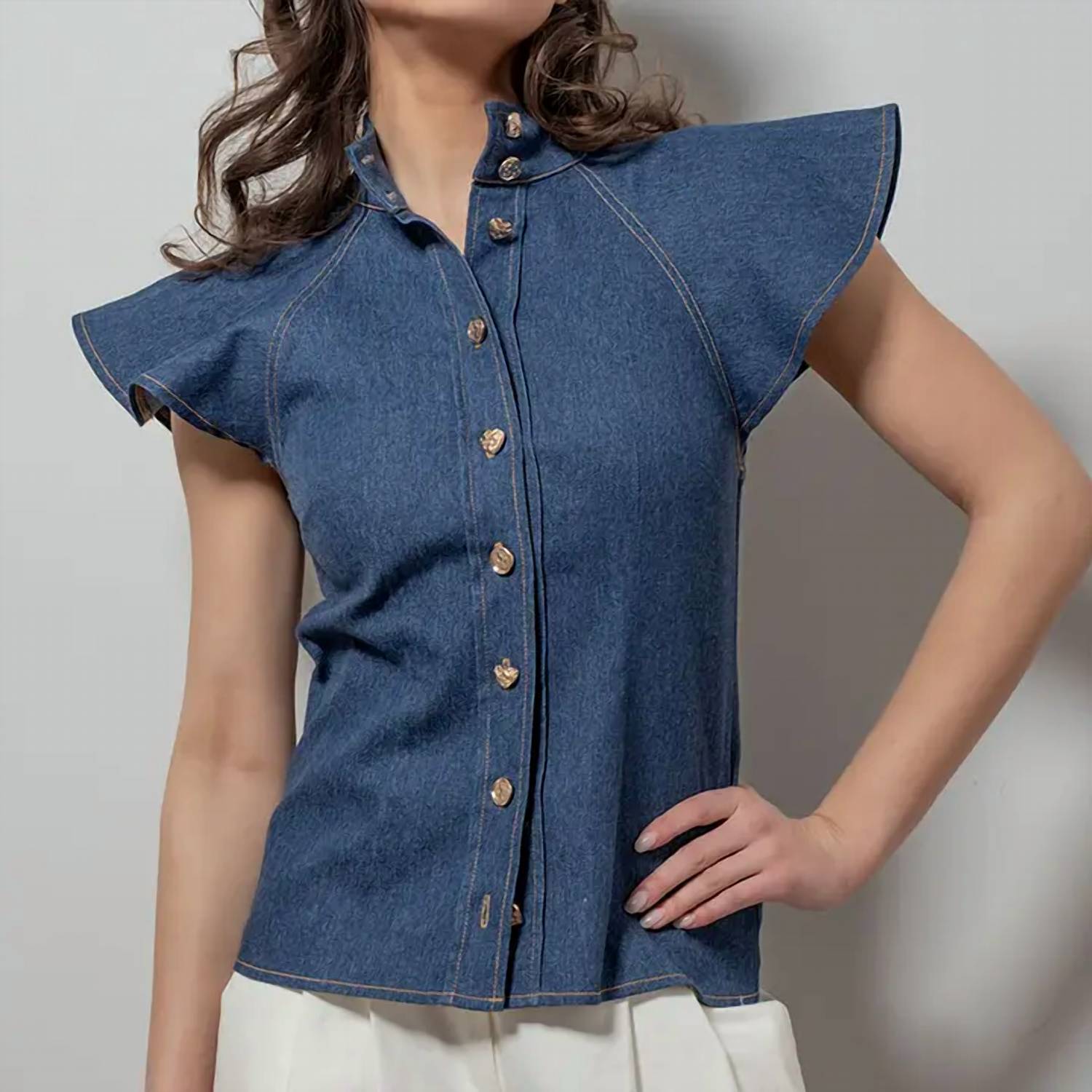 Urban Daizy - Highest Praise Button Down Blouse