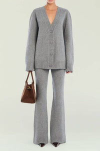 SER.O.YA Denise Cardigan in medium grey - women's cardigan - detail view