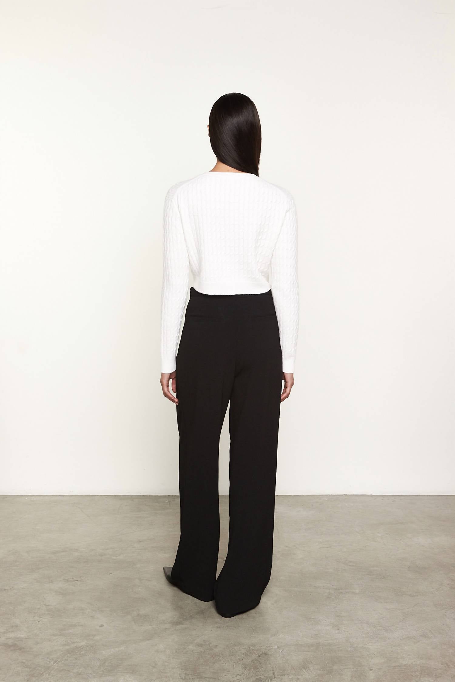 Enza Costa - POWDER CASHMERE CABLE KNITTED CARDIGAN