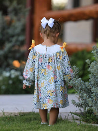 Rylee + Cru - Girl's Fall Embroidery Smocking Bow Dress
