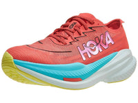 Hoka Men's Mach X 2 Running Shoes in grapefruit electric coral - men's shoe - detail view
