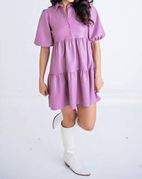 Karlie - Faux Leather Tier Dress