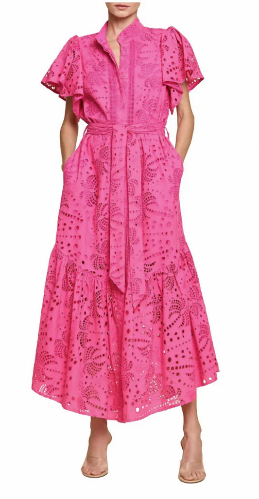 Ciebon - Eyelet Midi Dress