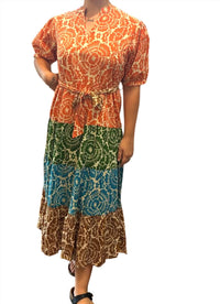 Uncle Frank - V-neck Belted Midi Dress