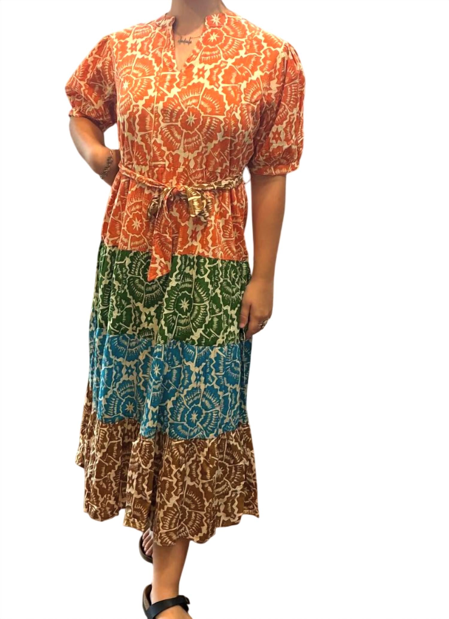 Uncle Frank - V-neck Belted Midi Dress