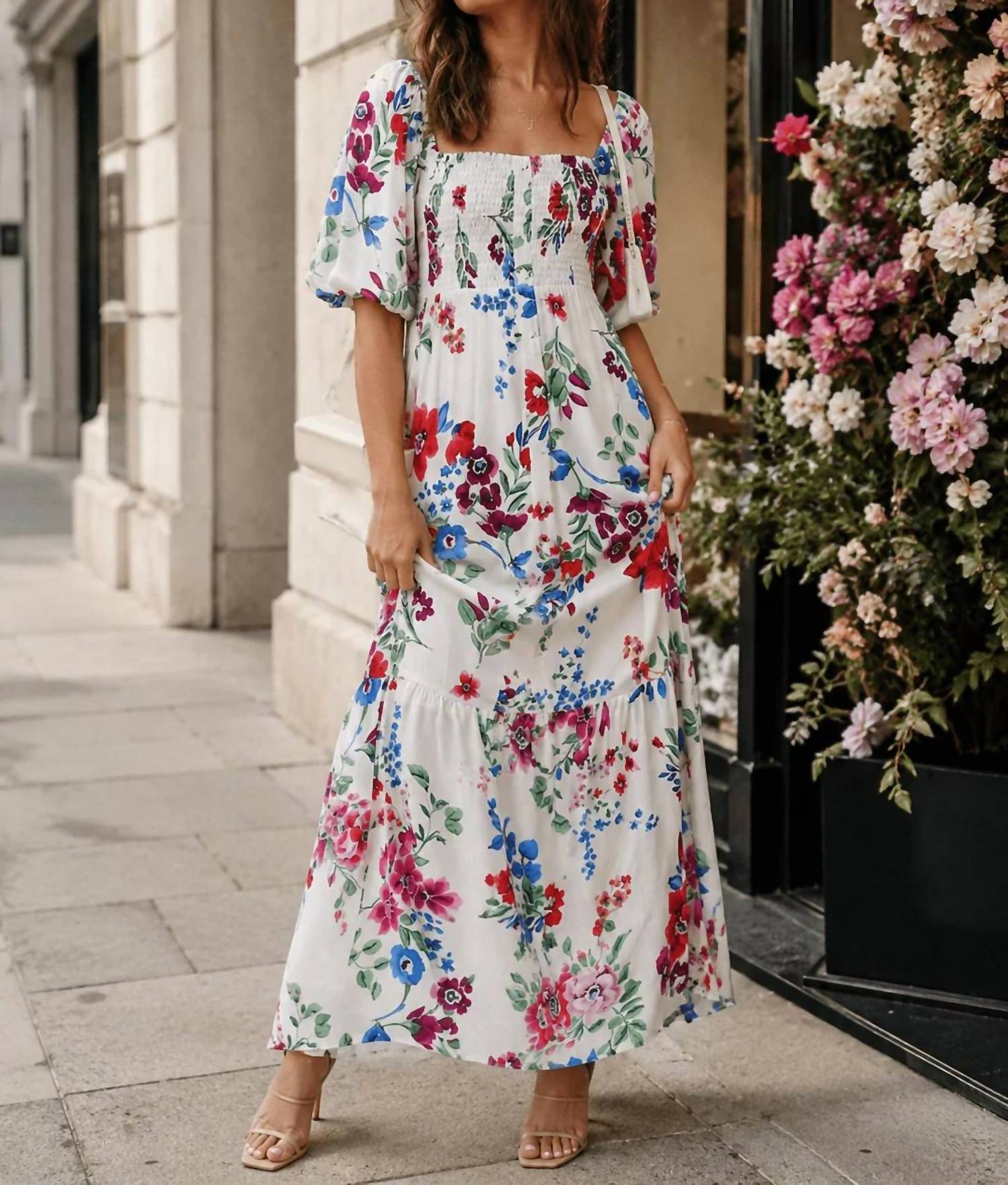 Little Secret Of Mine - Floral Tiered Maxi Dress