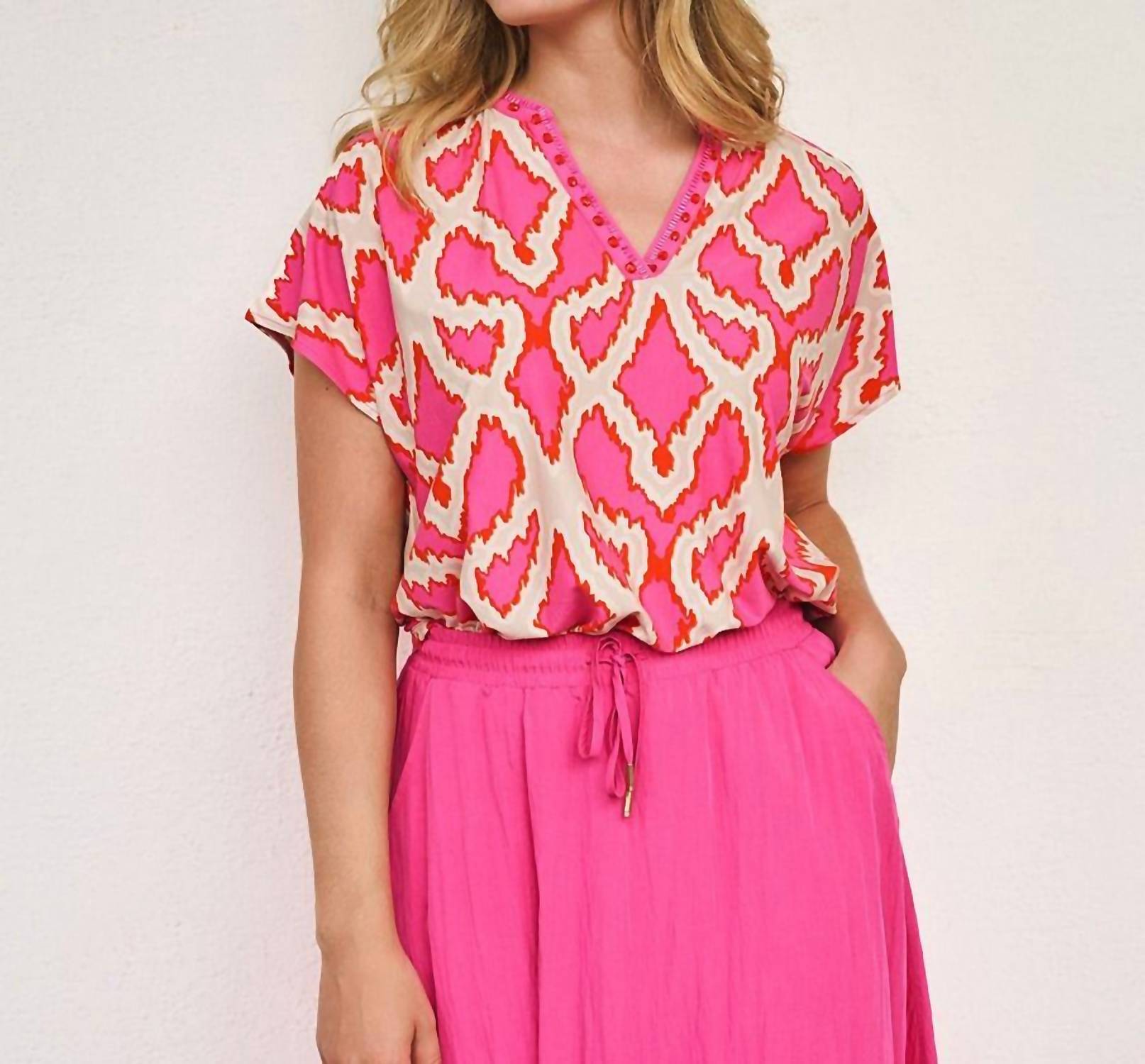 ESQUALO Telse Top in beads disco spark - women's blouse
