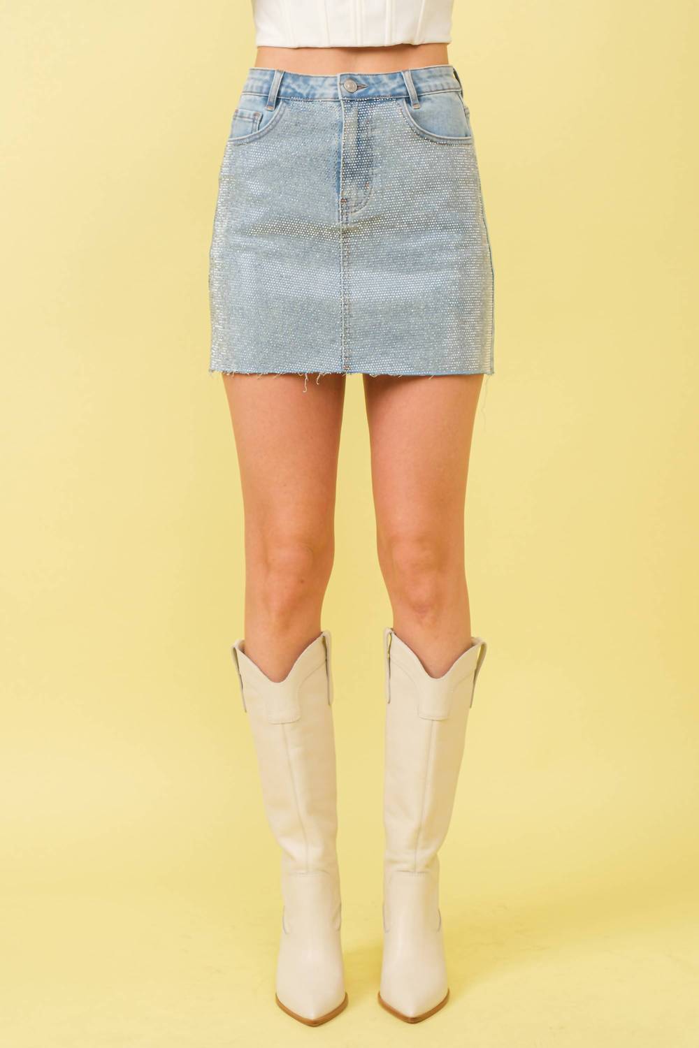 Blue B - Sparkle Studded Mini Skirt