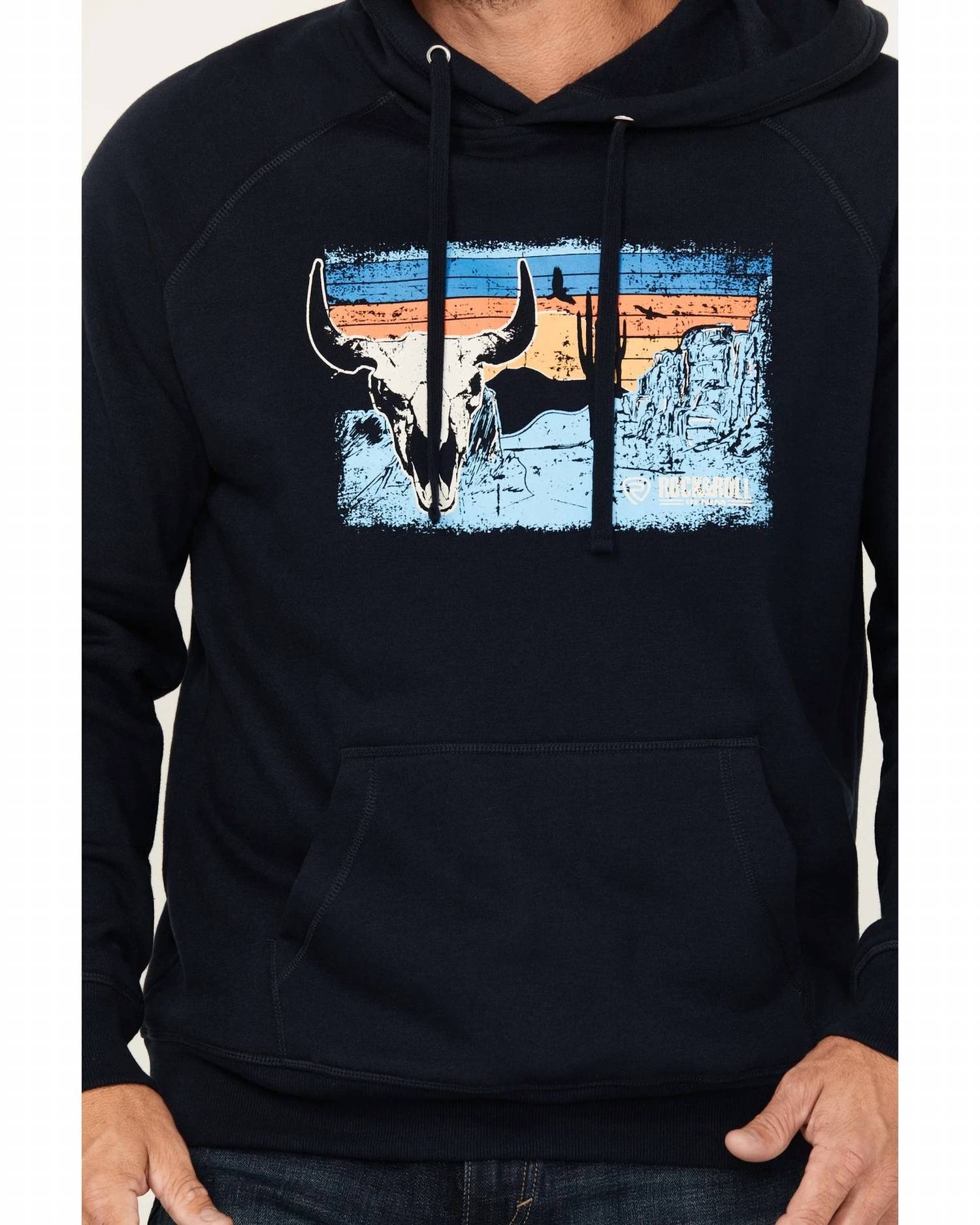 Rock & Roll Denim - Long Horn Desert Hooded Sweatshirt