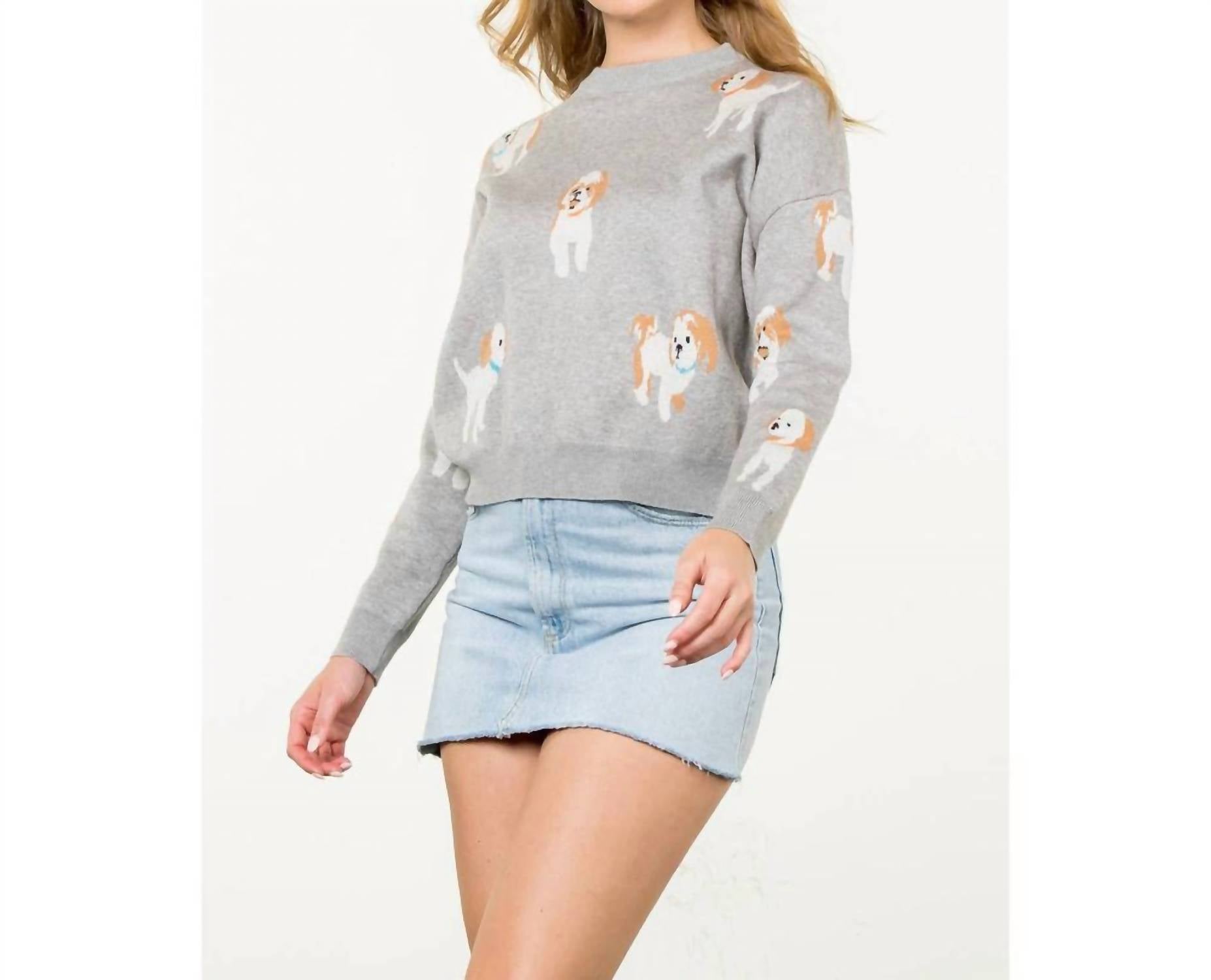 Thml - Allover Dog Print Sweater
