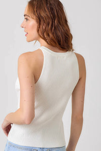 Mystree - Halter Neck Ribbed Tank