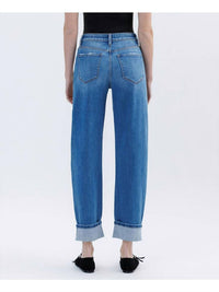 Vervet By Flying Monkey - High Rise Cuffed Barrel Leg Jeans