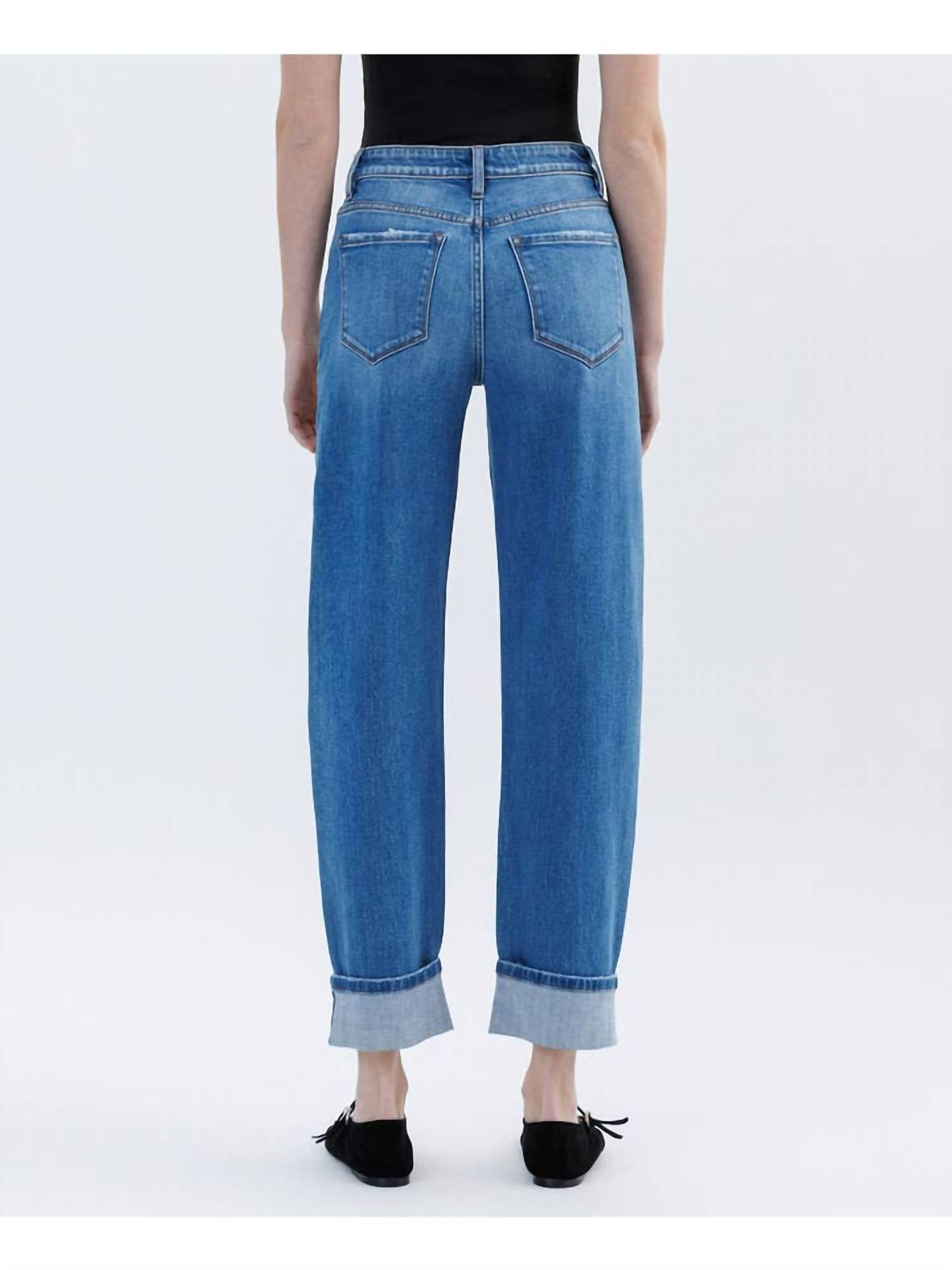 Vervet By Flying Monkey - High Rise Cuffed Barrel Leg Jeans