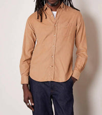 Officine Générale Lipp Cotton Corduroy Shirt in sepia - men's shirt