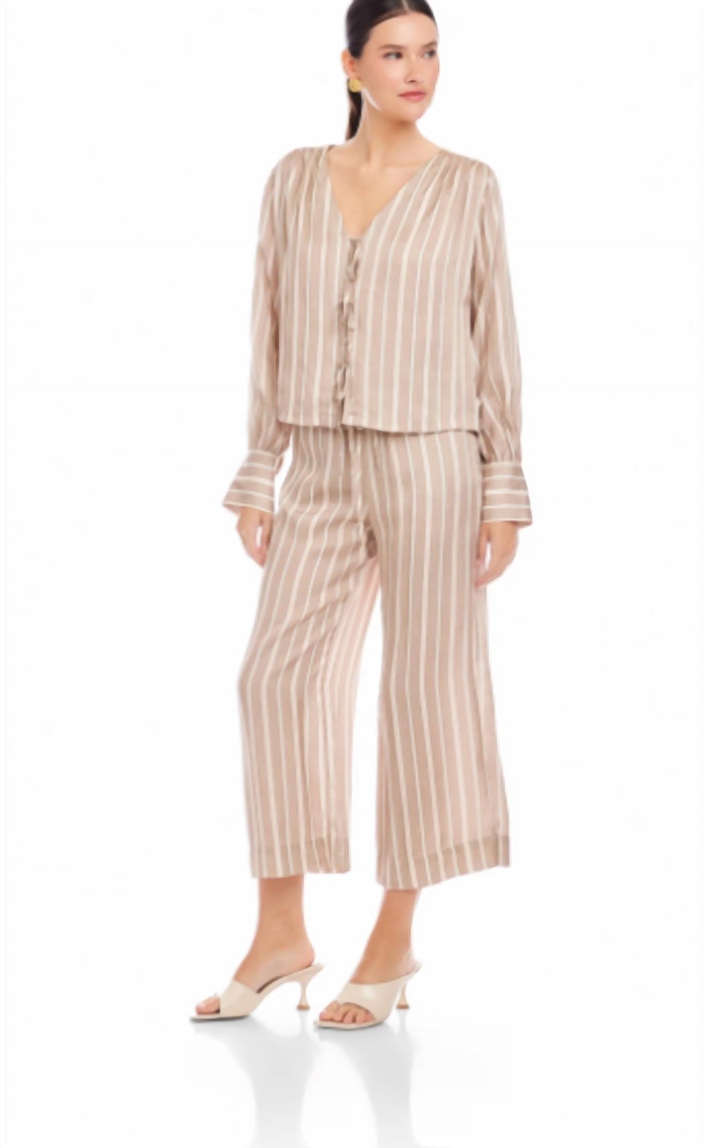 Fifteen Twenty - Kayla Textured Stripe Bow Blouse