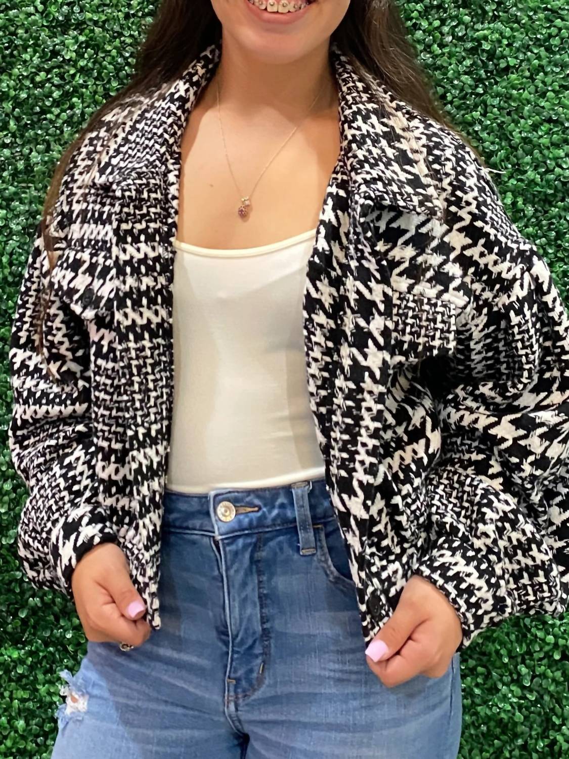 Hyfve - Houndstooth Crop Jacket