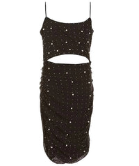 Theme - Maddison Pearl And Stud Mesh Cut Out Dress