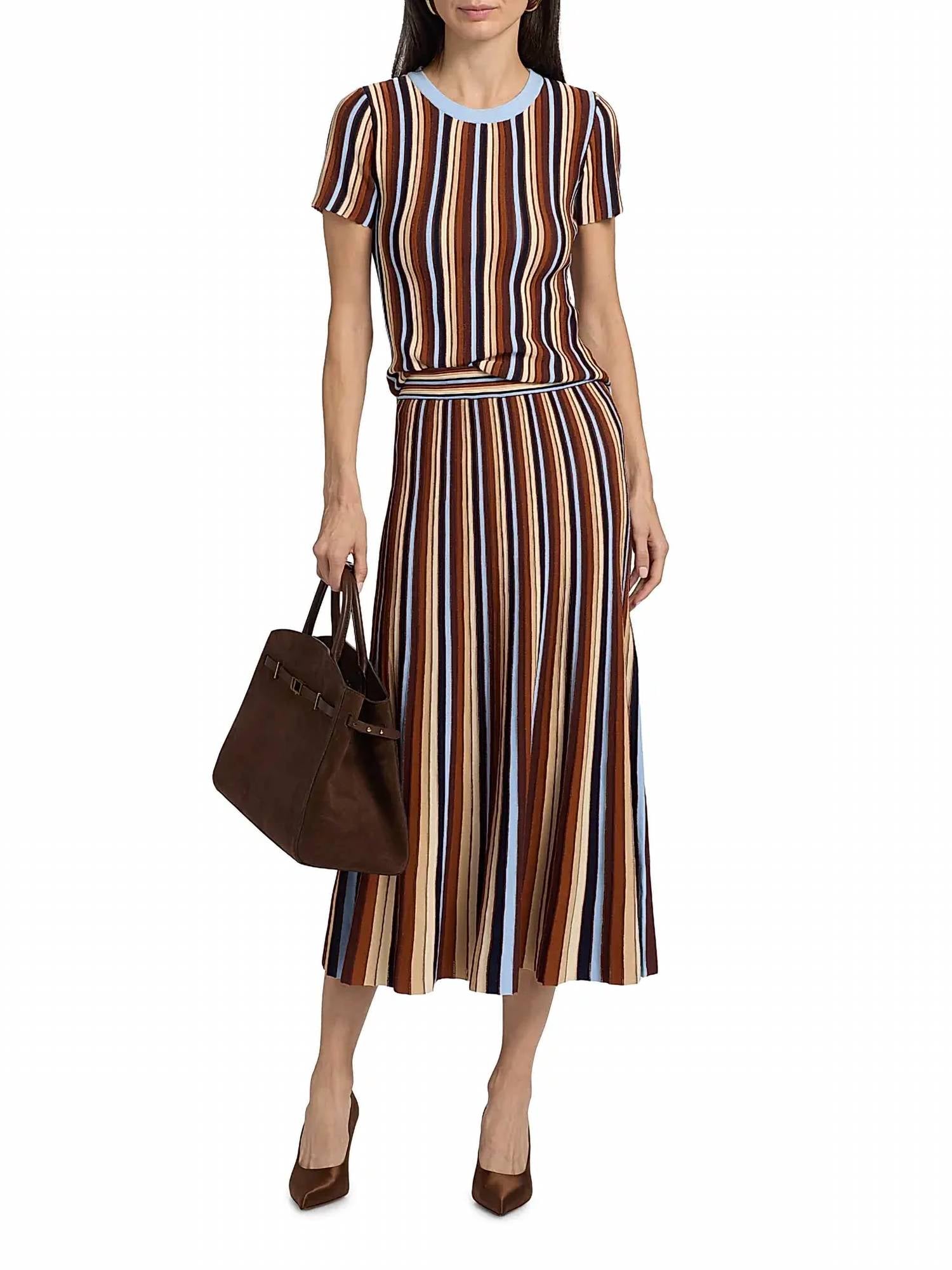 Cara Cara - Montana Striped Midi-skirt