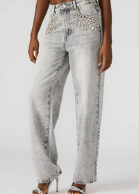 Steve Madden - Eras Straight Leg Embellished Jeans