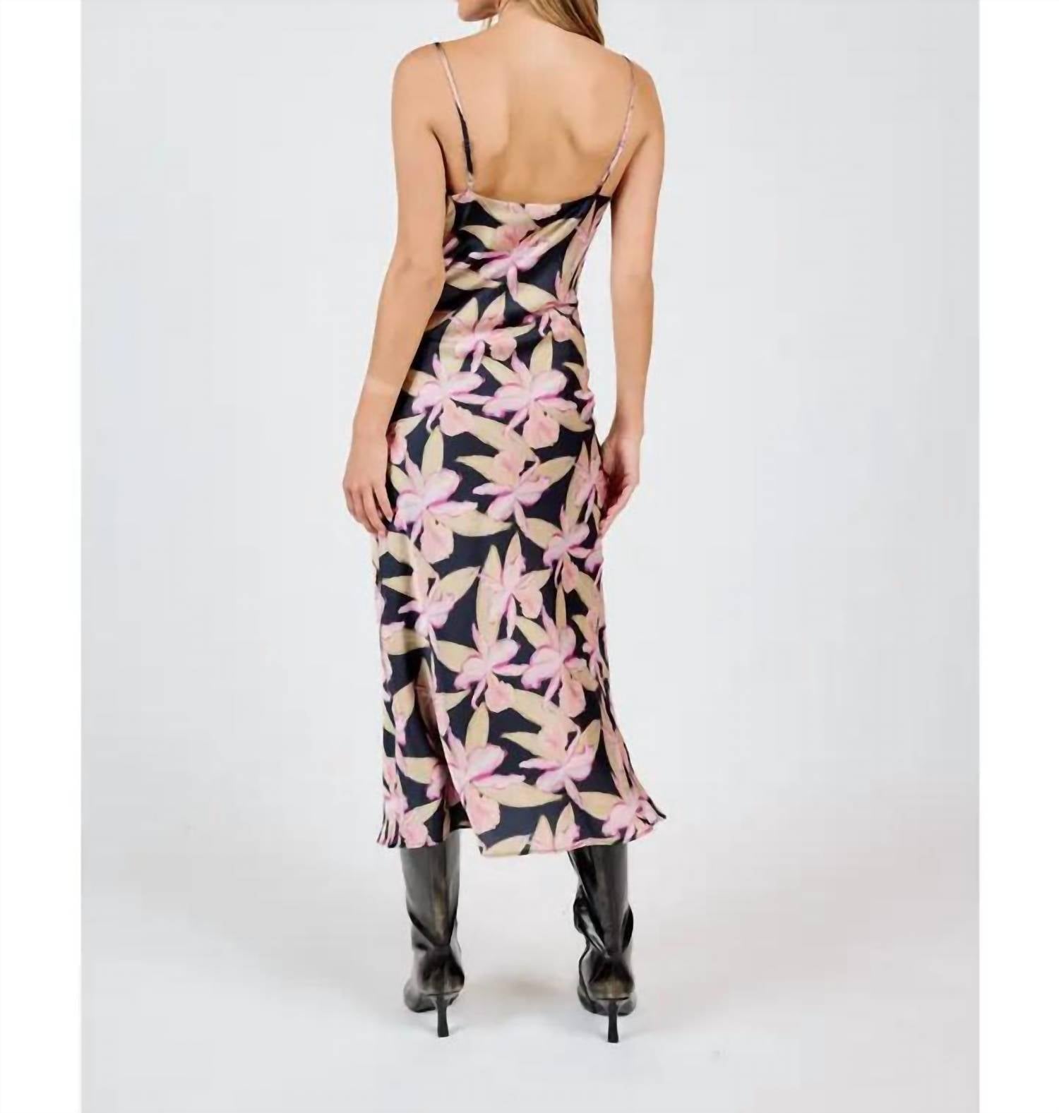 Sadie & Sage - Candlelight Cowl Neck Midi Dress With Slit