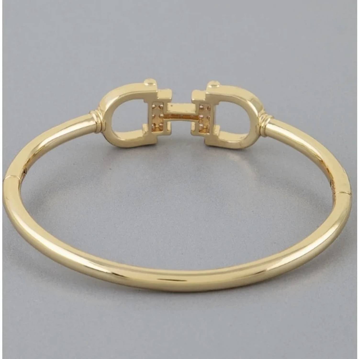 3Am By H&D Accessories - Women's Crystal Horse Bit Link Bangle Bracelet