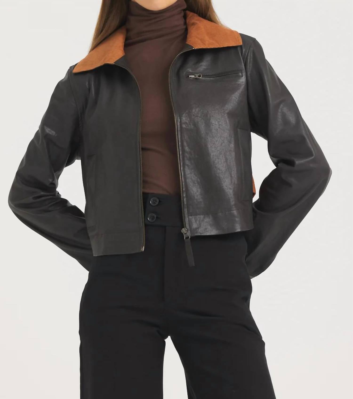 Jakett - Moira Wrinkled Leather Jacket