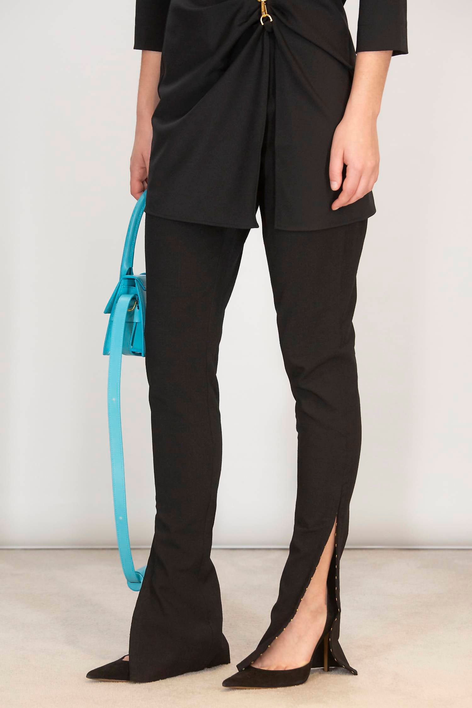 Jacquemus Pre-loved Le Pantalone Trousers With Slit Ankle And Hook & Eye in black - women's pants
