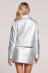 saltwater LUXE Long Sleeve Jacket in silver - women's jacket - alternate view