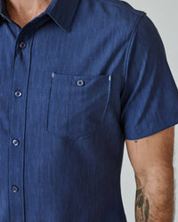 7Diamonds Pisco Short Sleeve Shirt in navy - men's shirt - view 5