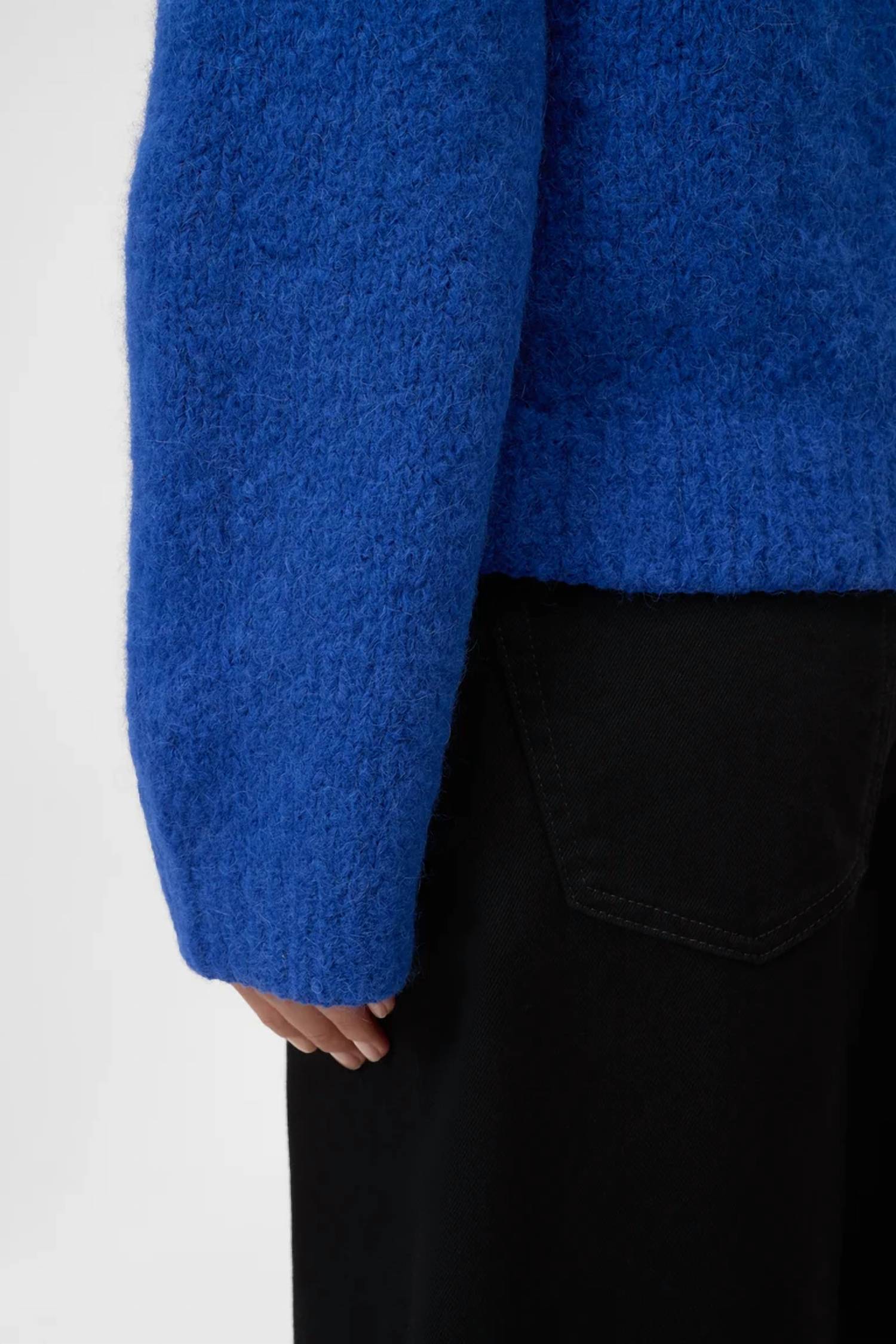CLOSED Crew Neck Long Sleeve Sweater in galaxy blue - women's sweater - view 4