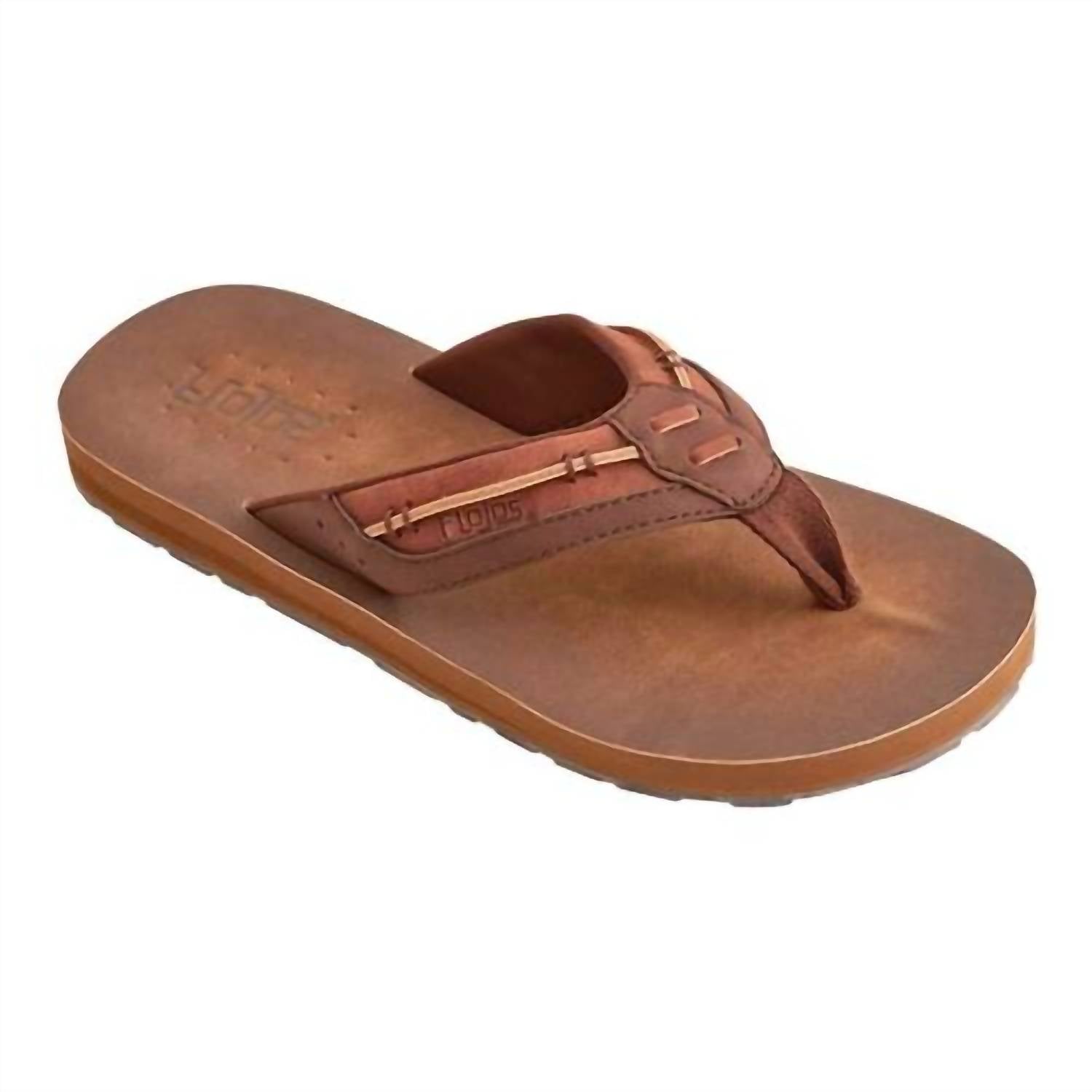 Flojos - Men's Trio Sculpted Suede Flip Flops