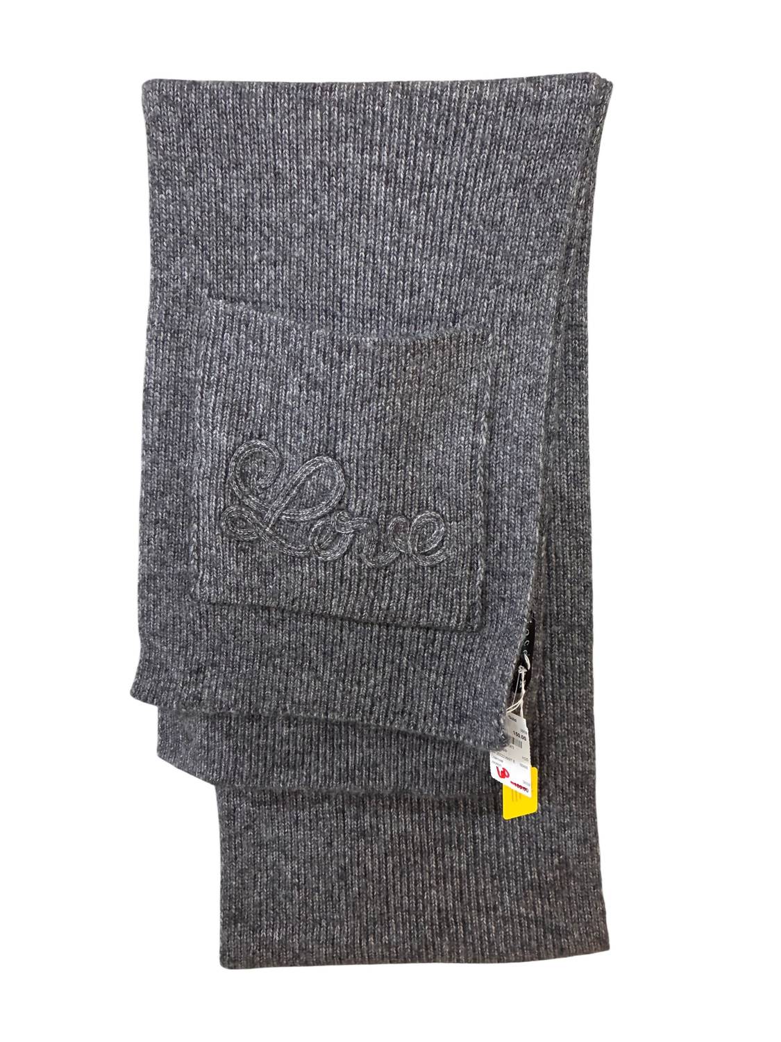 Jocelyn - Women's Knit Embroidered Love Scarf With Fringe