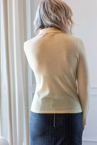 Guest In Residence Elle Long Sleeve Button Down Shirt in residence elle long sleeve button down shirt in butter - women's shirt - detail view