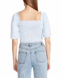 STEVE MADDEN Susana Top in blue stripe - women's blouse - detail view
