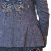 Hipchik - Long Sleeve Tweed Butterfly Blazer