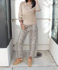 line and dot Bassett Zipper Sweater in taupe - women's sweater