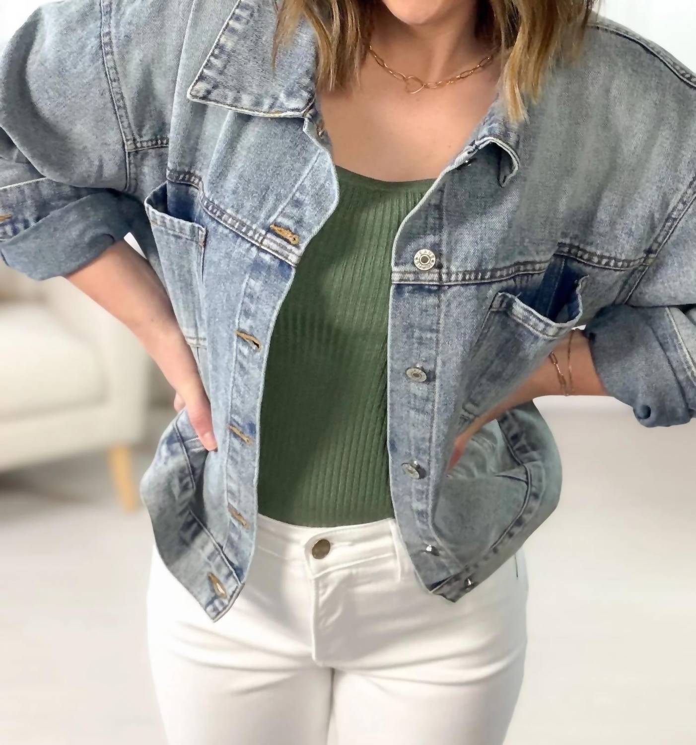 Mikarose - Vintage Cropped Denim Jacket