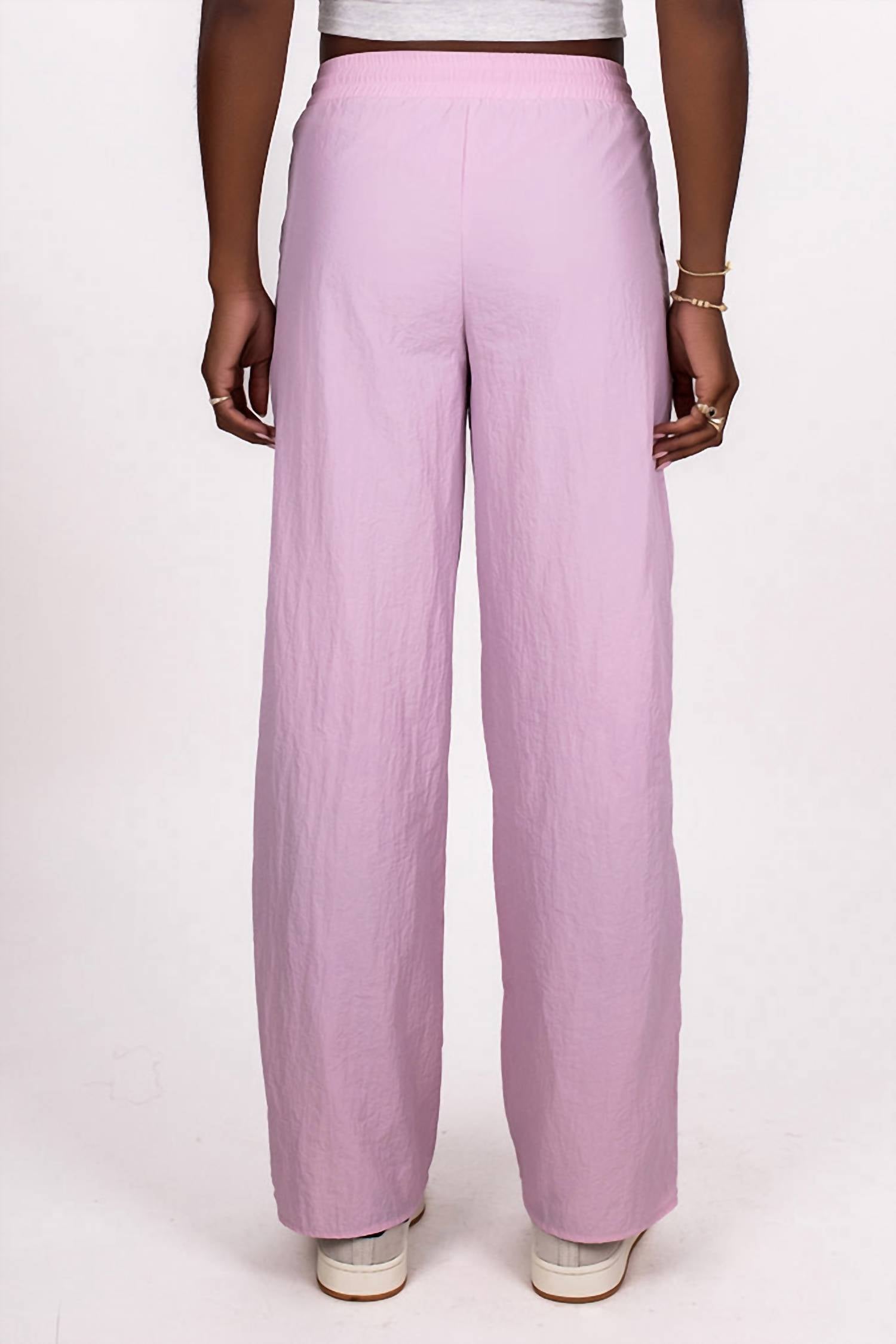 Blue Blush Drawstring Detail Wide Leg Pants in light pink - women's pants - alternate view