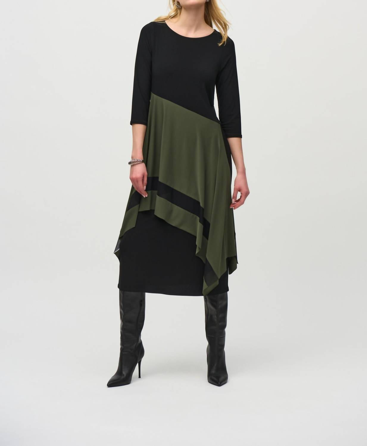 Joseph Ribkoff - Color Block Layered Midi Dress