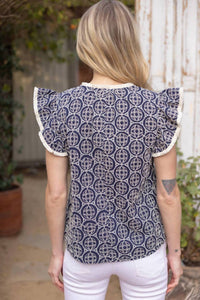 Voy - Sandra Flutter Sleeve Top