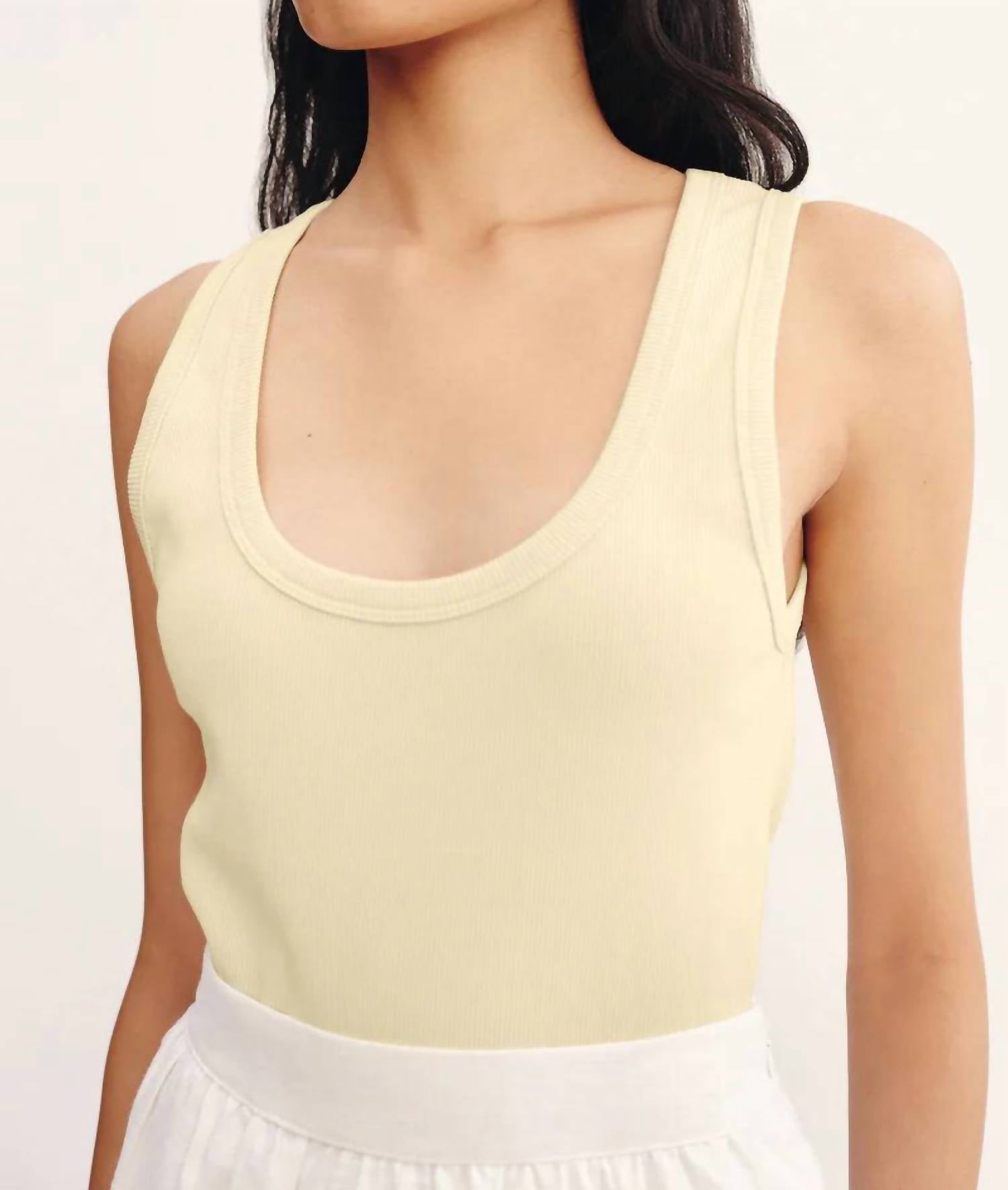 POSSE Women's Lewis Singlet Tank in beige - women's tank top