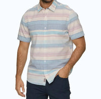Flags & Anthem Mason Short Sleeve Striped Shirt in blue - men's t-shirt - alternate view