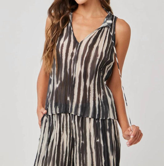 Bella Dahl - Tie Neck Pleated Top