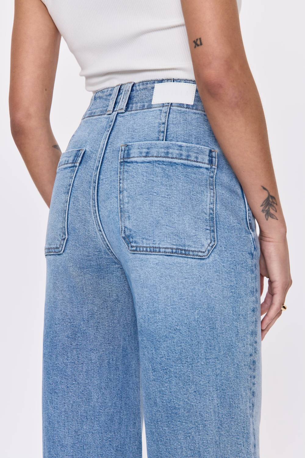 PISTOLA Women's Lana High Rise Double Button Ultra Wide Leg Jeans in terrace - women's jeans - alternate view