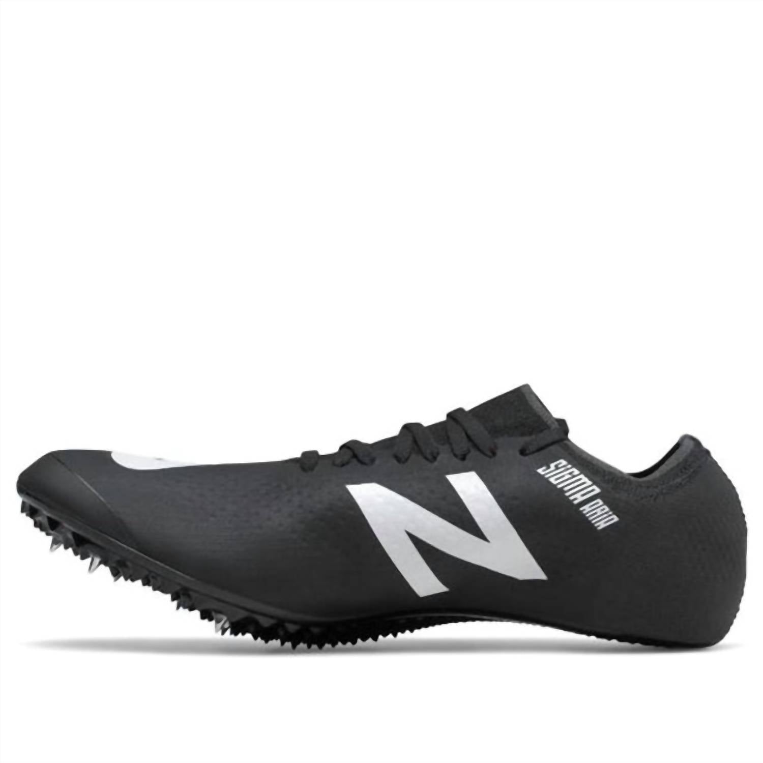 New Balance Men's Sigma Aria Track Spike Shoes in black white - men's shoe